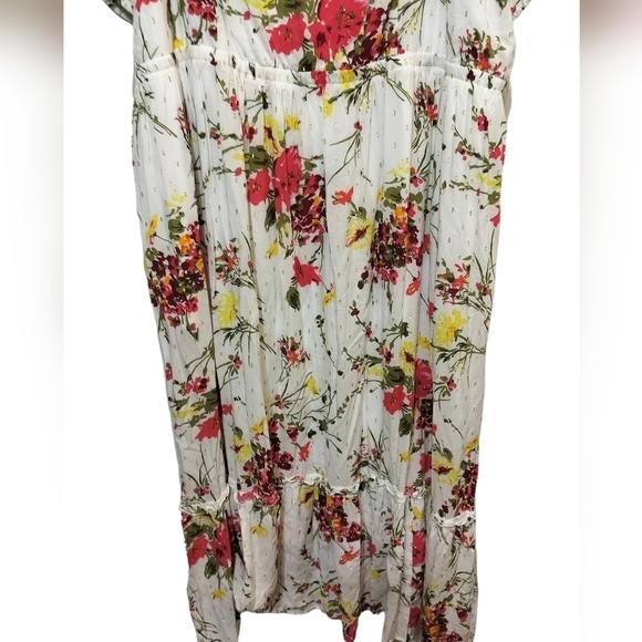 (1551) Lane Bryant Convertible Puff-Sleeve Tiered Midi Dress Plus Size 26 - Picture 3 of 12